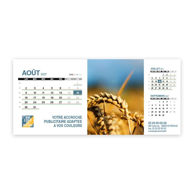Calendrier chevalet support de téléphone Supra (22,8x10,3cm)  - Zoom Nature