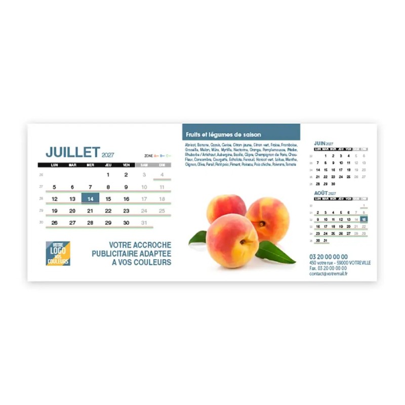 Calendrier chevalet support de téléphone Supra (22,8x10,3cm)  - Fruits et légumes