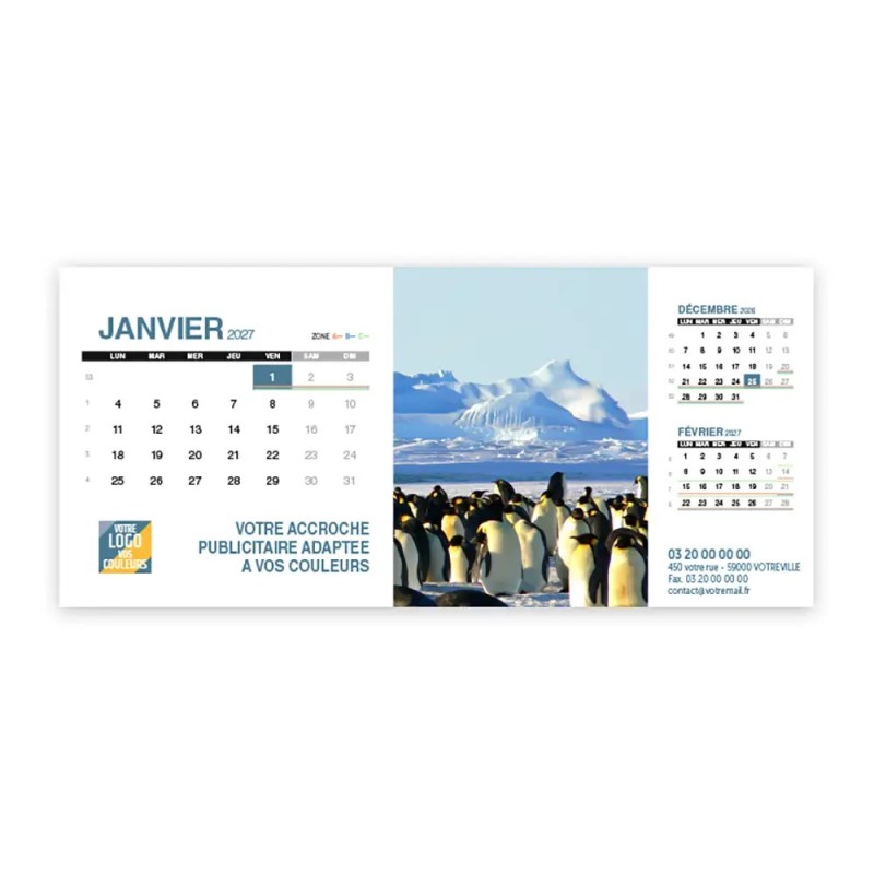 Calendrier chevalet support de téléphone Supra (22,8x10,3cm)  - Faune