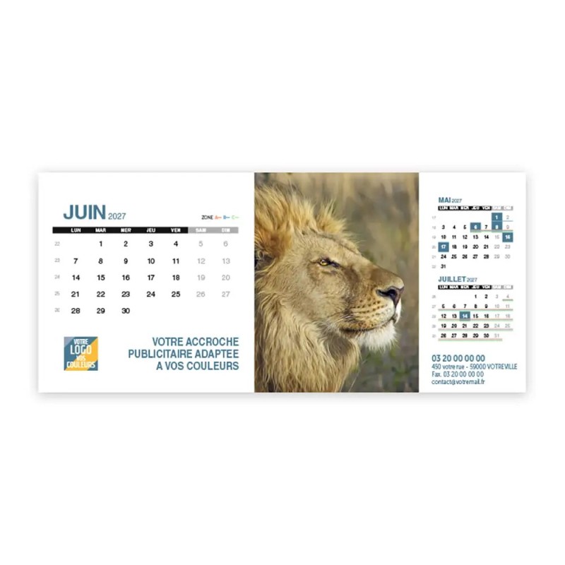 Calendrier chevalet support de téléphone Supra (22,8x10,3cm)  - Faune