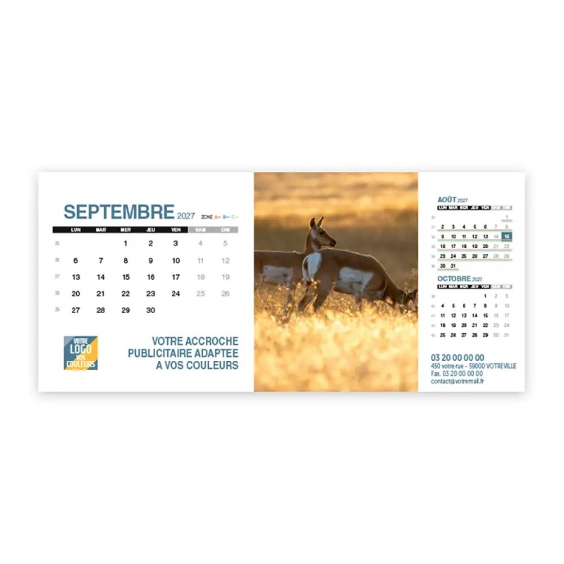 Calendrier chevalet support de téléphone Supra (22,8x10,3cm)  - Faune