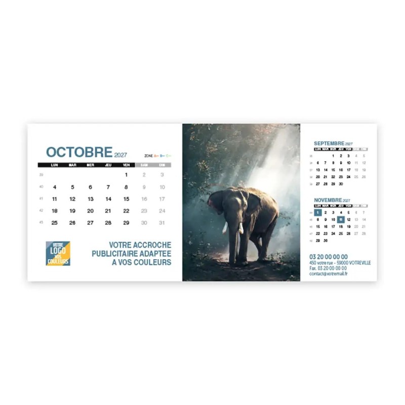 Calendrier chevalet support de téléphone Supra (22,8x10,3cm)  - Faune