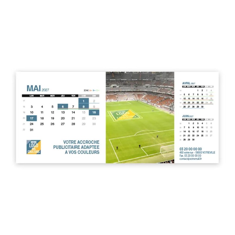 Calendrier chevalet support de téléphone Supra (22,8x10,3cm)  - Logo intégré Giga