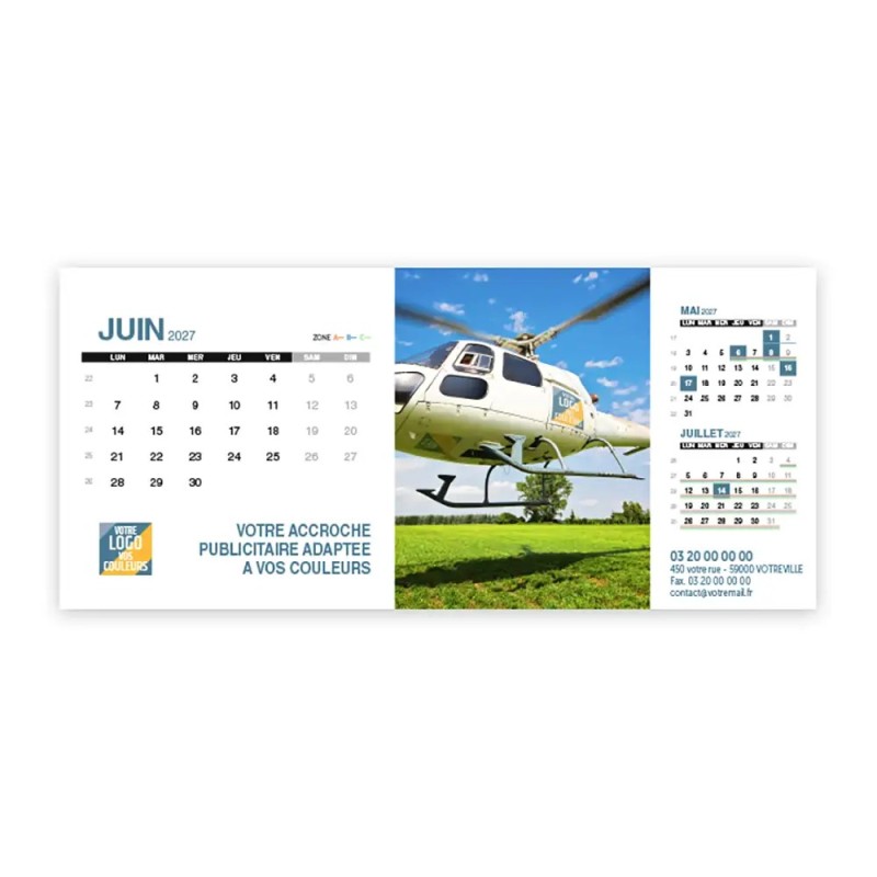 Calendrier chevalet support de téléphone Supra (22,8x10,3cm)  - Logo intégré Giga
