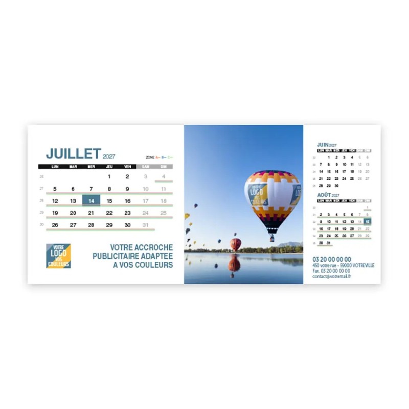Calendrier chevalet support de téléphone Supra (22,8x10,3cm)  - Logo intégré Giga