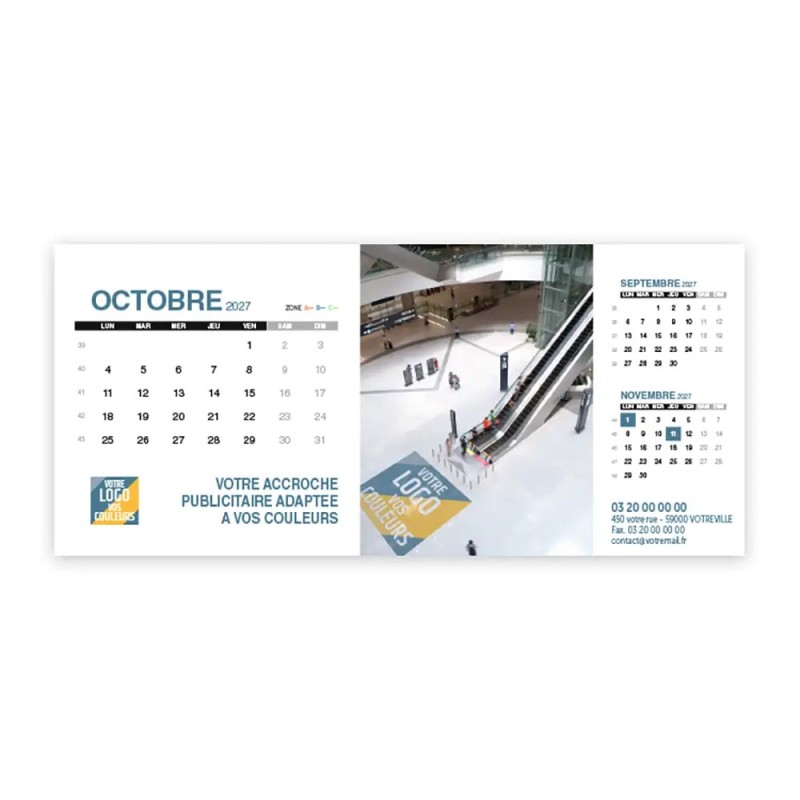 Calendrier chevalet support de téléphone Supra (22,8x10,3cm)  - Logo intégré Giga