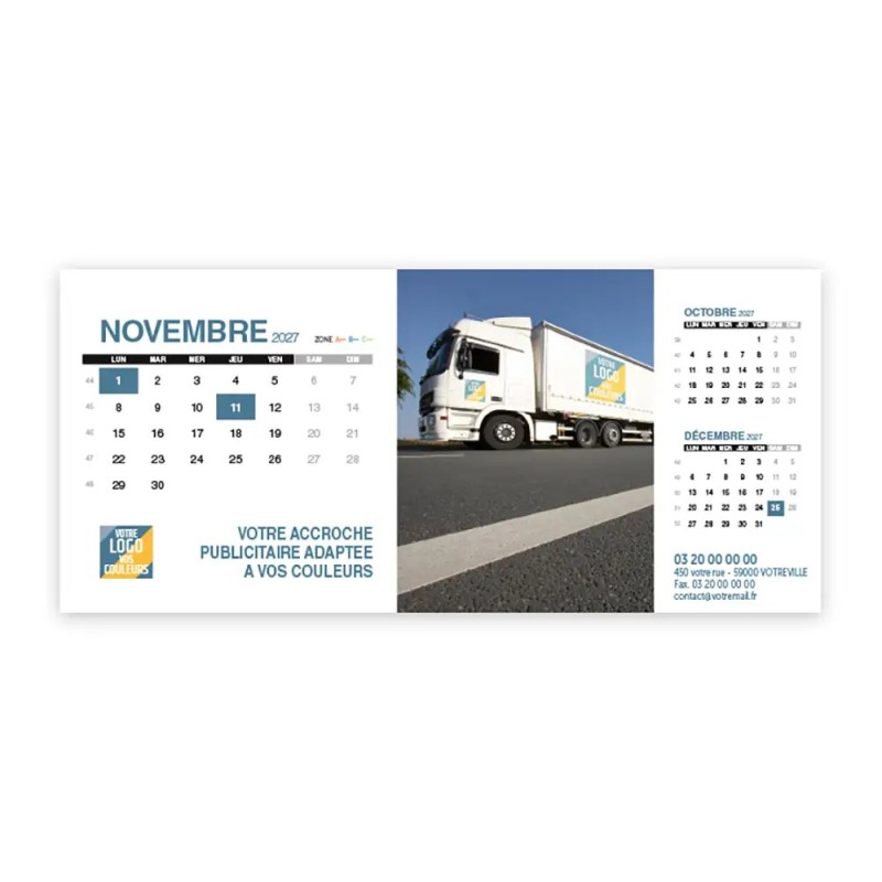 Calendrier chevalet support de téléphone Supra (22,8x10,3cm)  - Logo intégré Giga