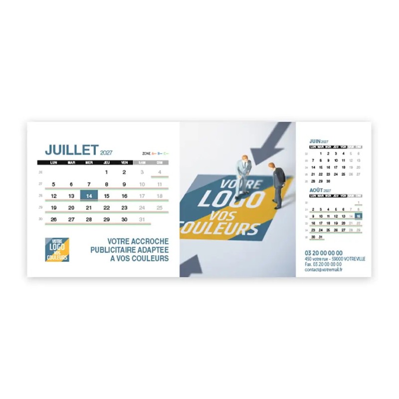 Calendrier chevalet support de téléphone Supra (22,8x10,3cm)  - Logo intégré Réseau