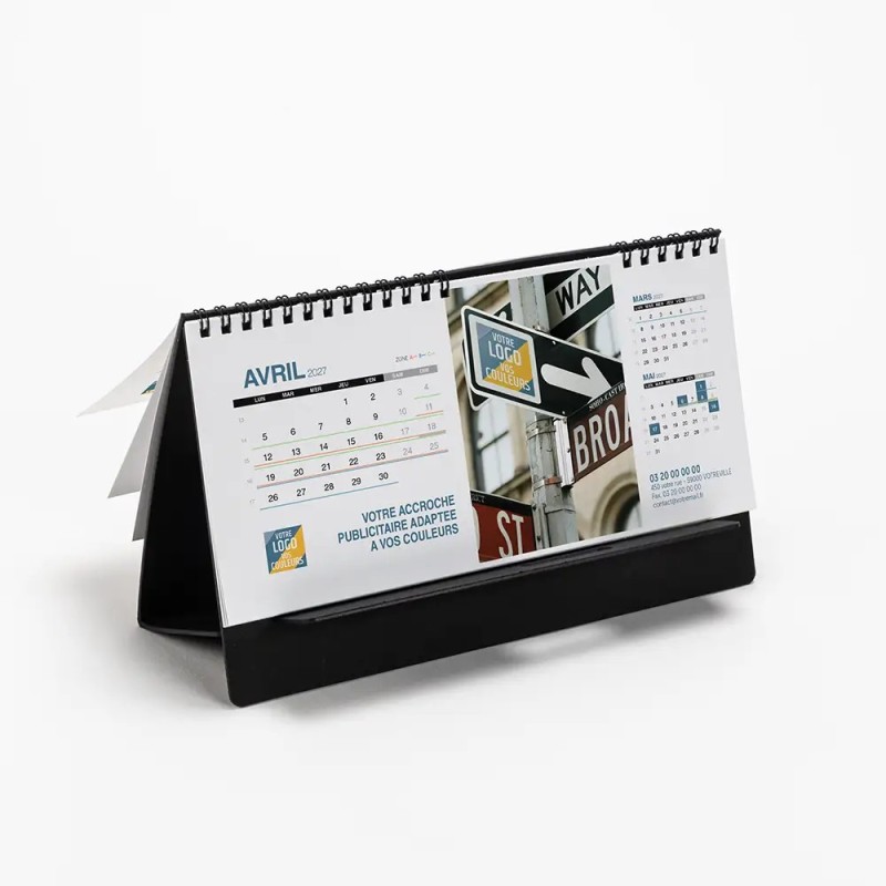 Calendrier chevalet support de téléphone Supra (22,8x10,3cm)  - Logo intégré Visio