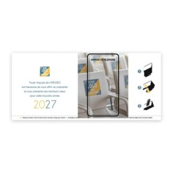 Calendrier chevalet support de téléphone Supra (22,8x10,3cm)  - Logo intégré Visio