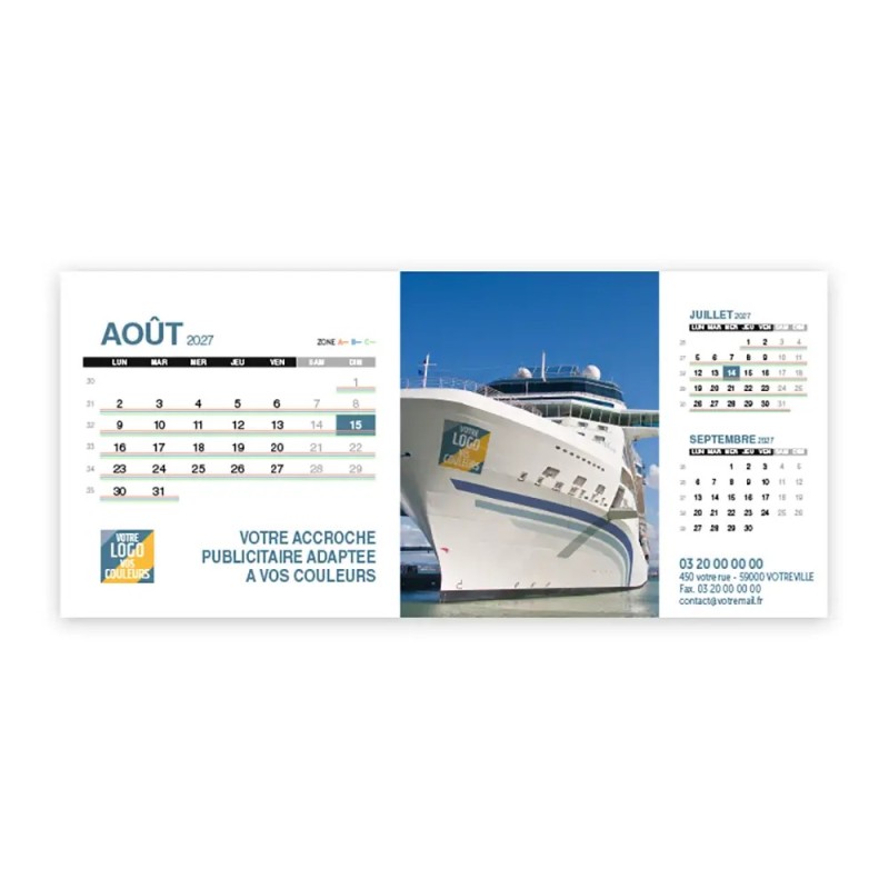 Calendrier chevalet support de téléphone Supra (22,8x10,3cm)  - Logo intégré Visio
