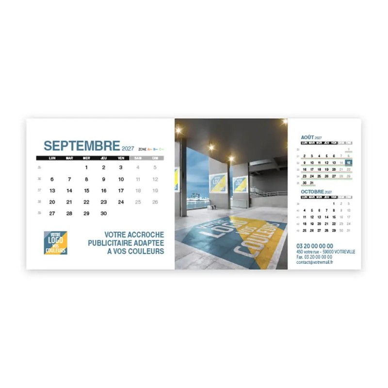 Calendrier chevalet support de téléphone Supra (22,8x10,3cm)  - Logo intégré Visio