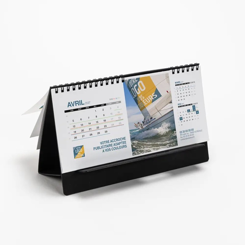Calendrier chevalet support de téléphone Supra (22,8x10,3cm)  - Logo intégré Voyage