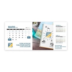 Calendrier chevalet support de téléphone Supra (22,8x10,3cm)  - Logo intégré Voyage