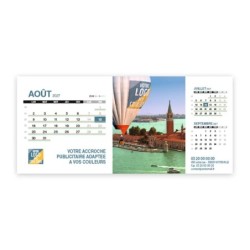 Calendrier chevalet support de téléphone Supra (22,8x10,3cm)  - Logo intégré Voyage