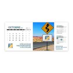 Calendrier chevalet support de téléphone Supra (22,8x10,3cm)  - Logo intégré Voyage