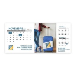 Calendrier chevalet support de téléphone Supra (22,8x10,3cm)  - Logo intégré Voyage