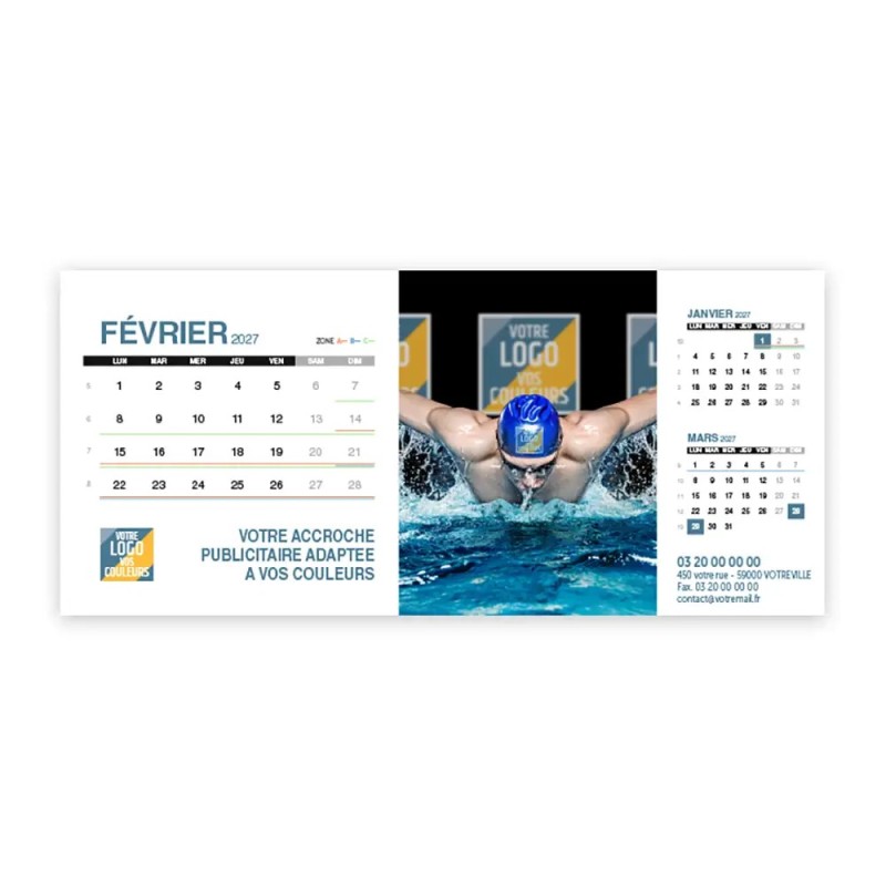 Calendrier chevalet support de téléphone Supra (22,8x10,3cm)  - Logo intégré Performance