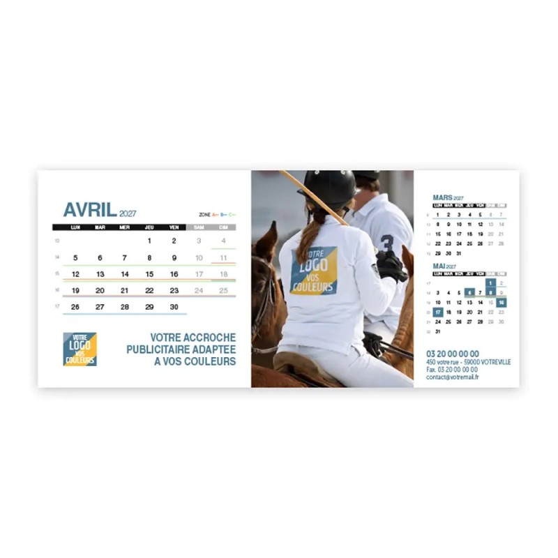 Calendrier chevalet support de téléphone Supra (22,8x10,3cm)  - Logo intégré Performance