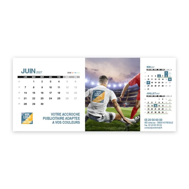 Calendrier chevalet support de téléphone Supra (22,8x10,3cm)  - Logo intégré Performance