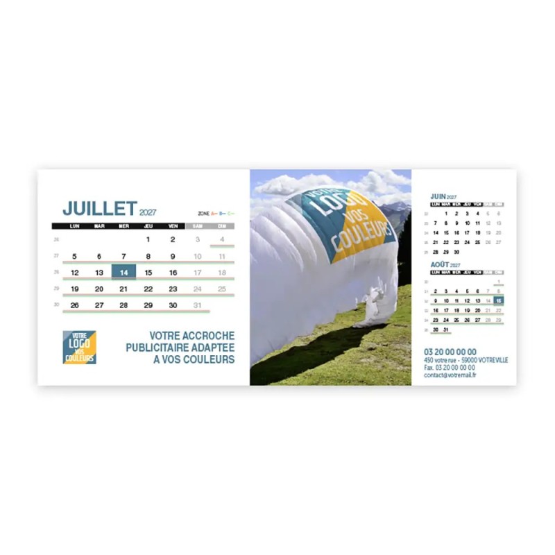 Calendrier chevalet support de téléphone Supra (22,8x10,3cm)  - Logo intégré Performance