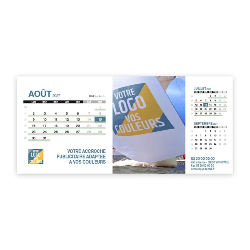Calendrier chevalet support de téléphone Supra (22,8x10,3cm)  - Logo intégré Performance