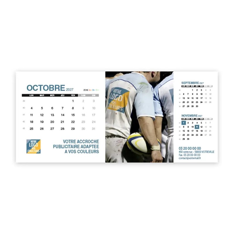 Calendrier chevalet support de téléphone Supra (22,8x10,3cm)  - Logo intégré Performance
