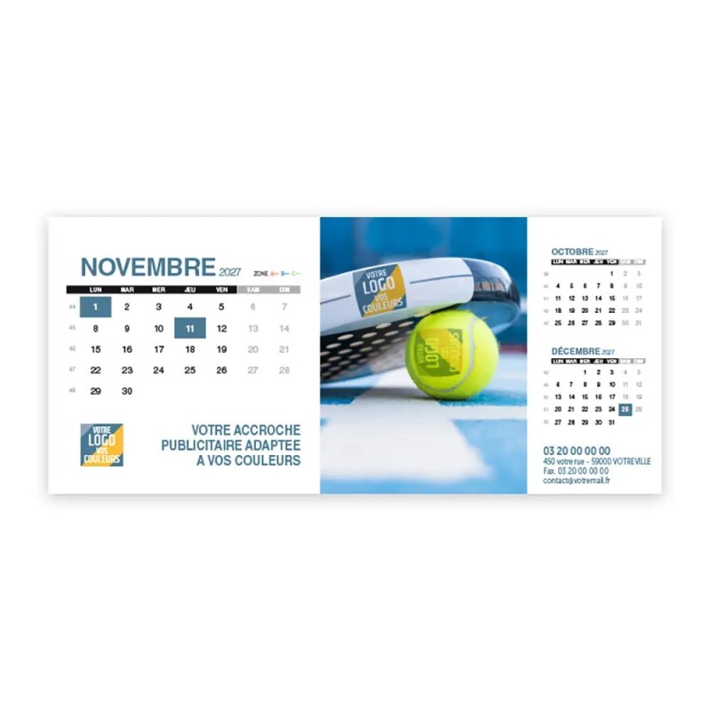 Calendrier chevalet support de téléphone Supra (22,8x10,3cm)  - Logo intégré Performance