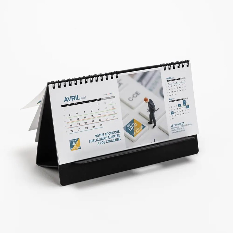Calendrier chevalet support de téléphone Supra (22,8x10,3cm)  - Logo intégré Miniature