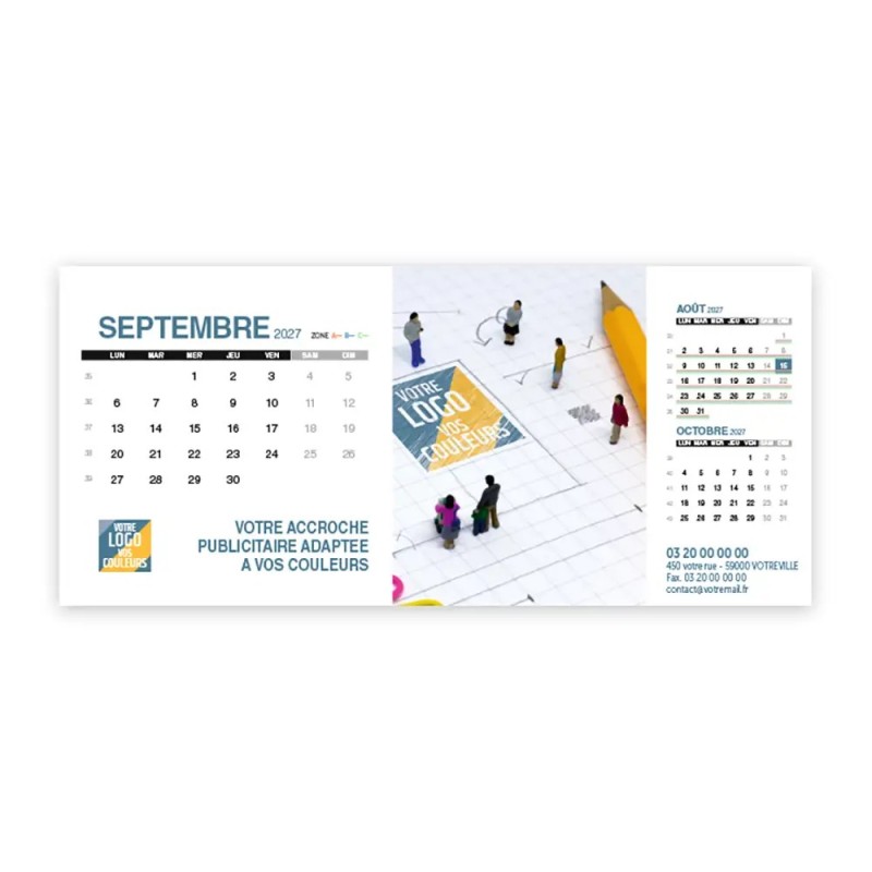 Calendrier chevalet support de téléphone Supra (22,8x10,3cm)  - Logo intégré Miniature