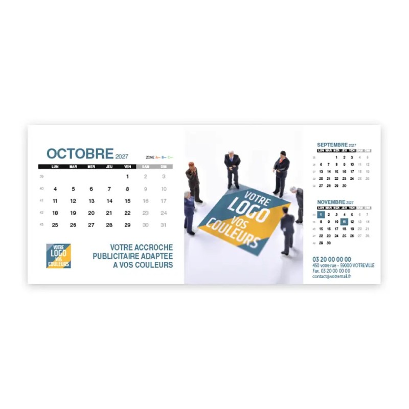 Calendrier chevalet support de téléphone Supra (22,8x10,3cm)  - Logo intégré Miniature