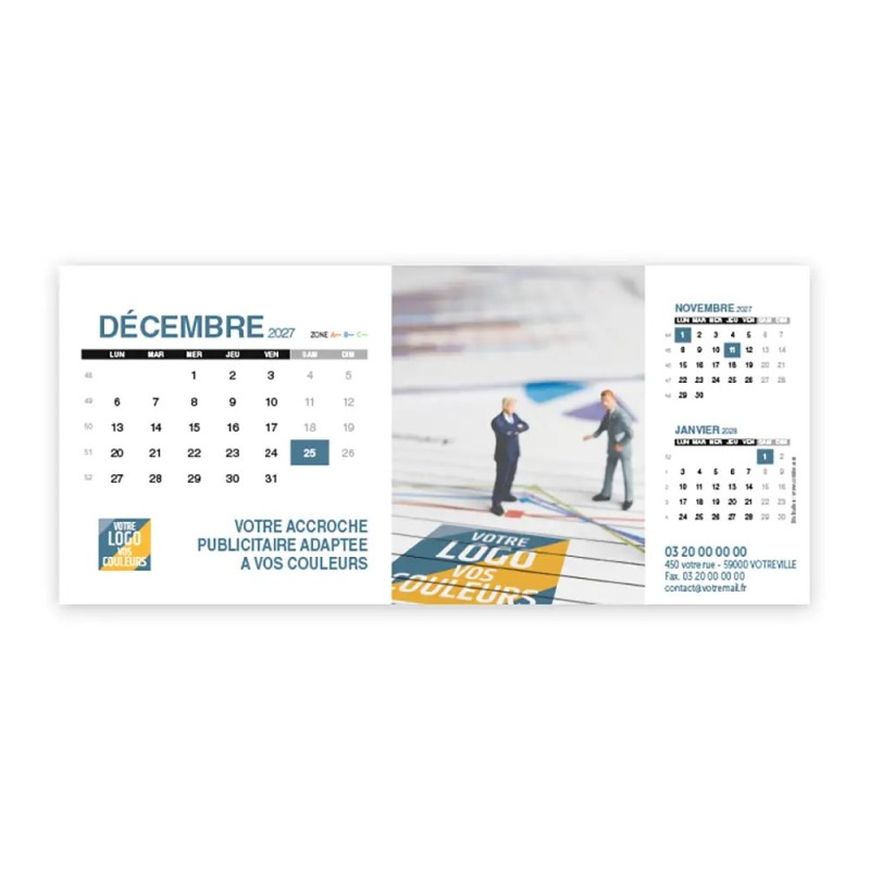 Calendrier chevalet support de téléphone Supra (22,8x10,3cm)  - Logo intégré Miniature