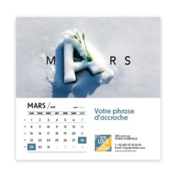 Calendrier chevalet carré (15x15 cm) personnalisé - Typomix
