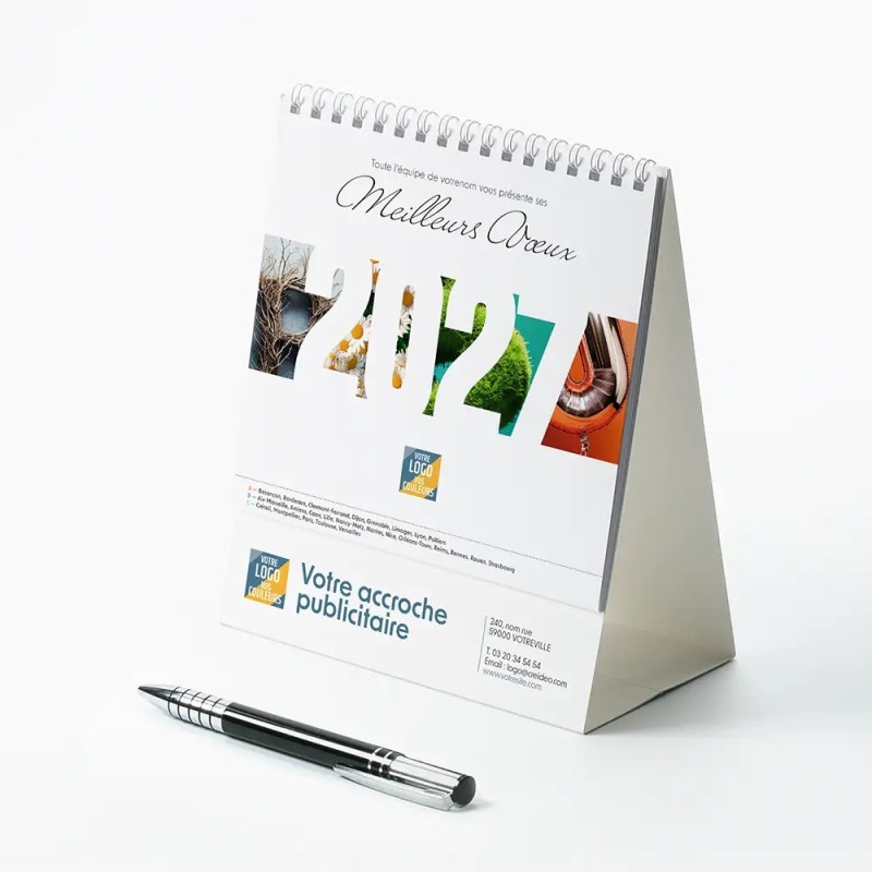 Calendrier chevalet intégral (15x18 cm) personnalisé - Typomix
