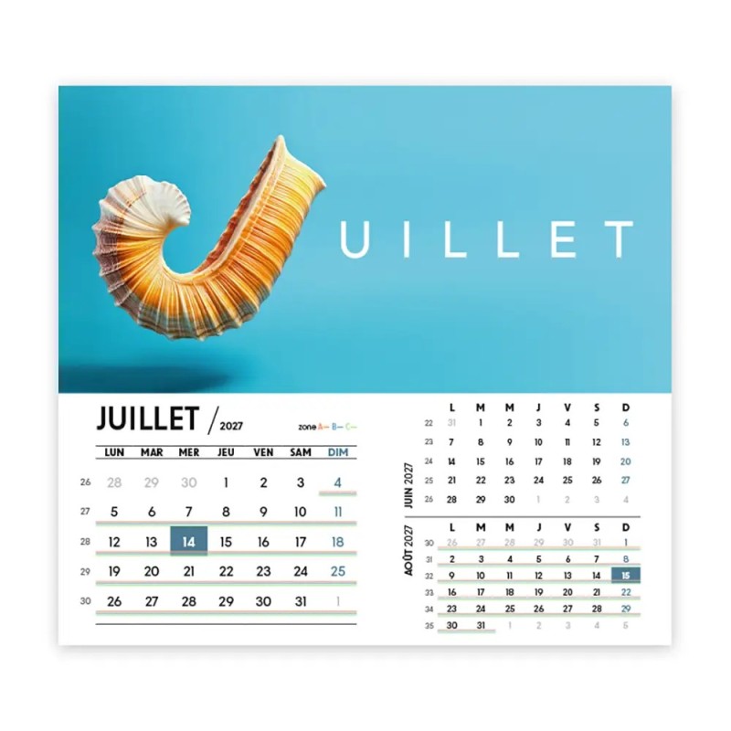 Calendrier chevalet intégral (15x18 cm) personnalisé - Typomix