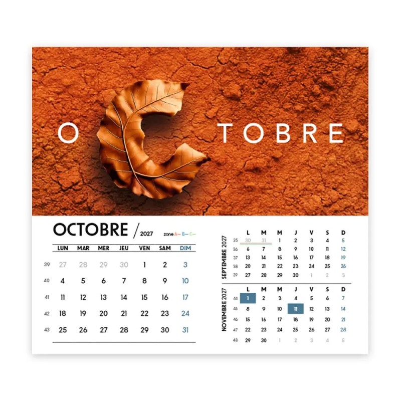 Calendrier chevalet intégral (15x18 cm) personnalisé - Typomix