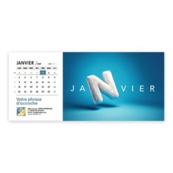 Calendrier chevalet horizontal (23x10 cm) personnalisé - Typomix