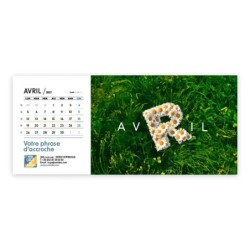 Calendrier chevalet horizontal (23x10 cm) personnalisé - Typomix