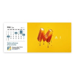 Calendrier chevalet horizontal (23x10 cm) personnalisé - Typomix