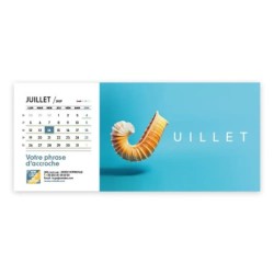 Calendrier chevalet horizontal (23x10 cm) personnalisé - Typomix