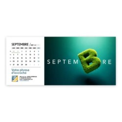 Calendrier chevalet horizontal (23x10 cm) personnalisé - Typomix