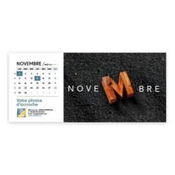 Calendrier chevalet horizontal (23x10 cm) personnalisé - Typomix