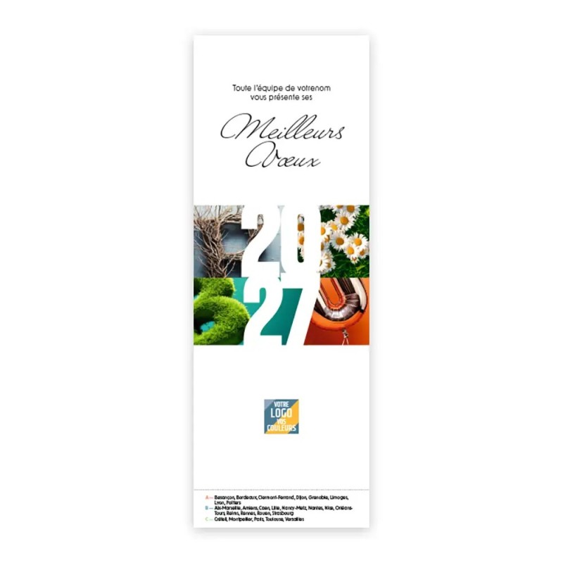 Calendrier chevalet vertical (7,5x21 cm) personnalisé - Typomix