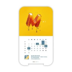 Calendrier support téléphone personnalisé - Visiocal  Typomix