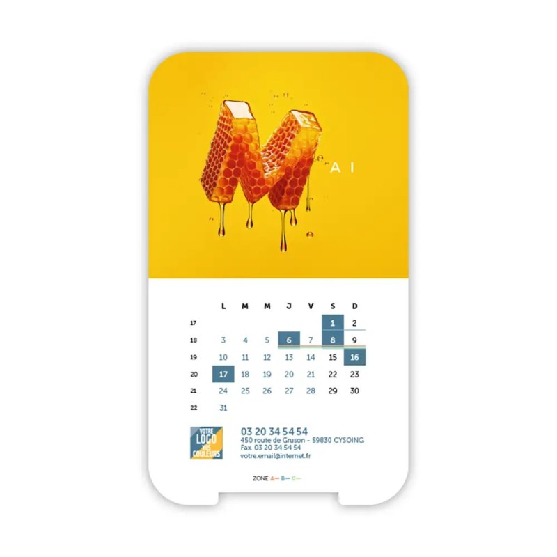 Calendrier support téléphone personnalisé - Visiocal  Typomix