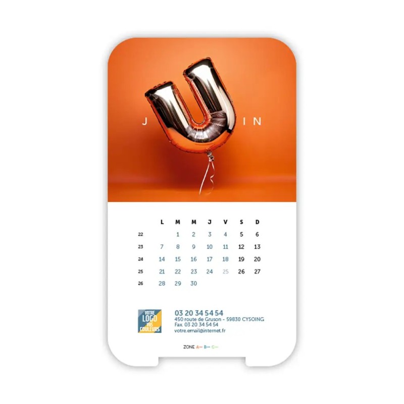 Calendrier support téléphone personnalisé - Visiocal  Typomix
