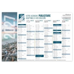 Calendrier bancaire A3 rigide personnalisé - Grand visuel