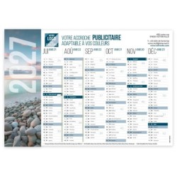 Calendrier bancaire A3 rigide personnalisé - Grand visuel