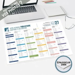 Calendrier bancaire A3 rigide personnalisé - Coloré
