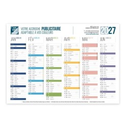 Calendrier bancaire A4 souple personnalisé - Coloré